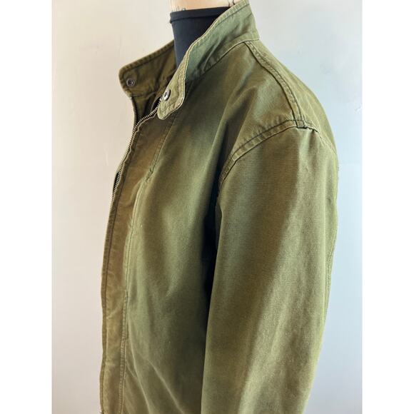 UNIS Green Long Sleeve Zip Front Cotton Military Style Jacket Size XS VTG Retro - Picture 6 of 8
